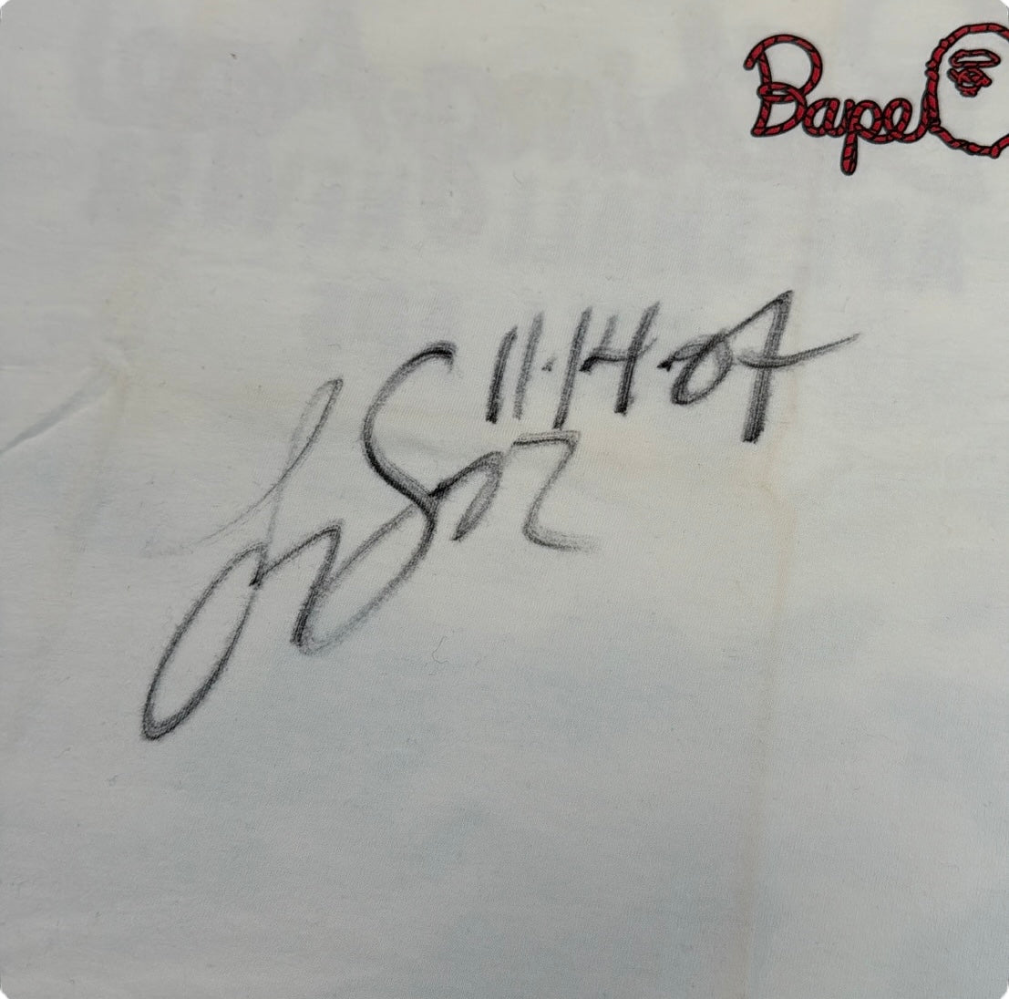 2007 Bape top logo tee (SIGNED BY TREY SONGZ) (Large)