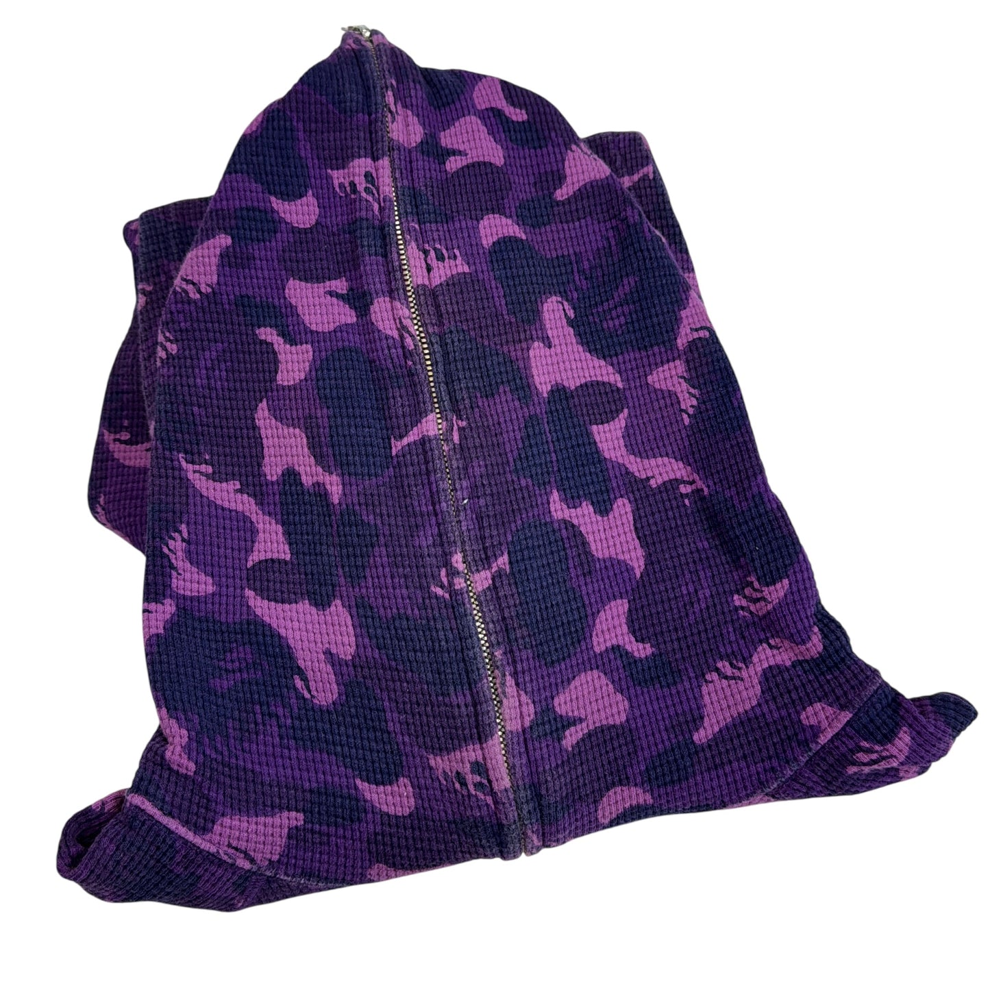 2008 Bape purple fire camo thermal hoodie (Medium)