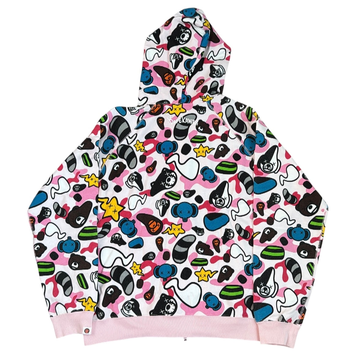 2005 Bape x kaws pink kingdom hoodie (Medium)