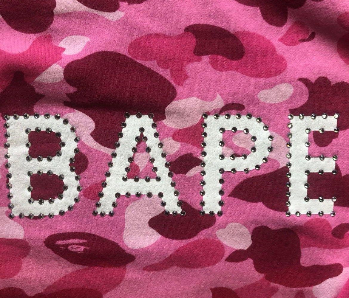 2006 Bape pink Swarovski Crewneck (Large)