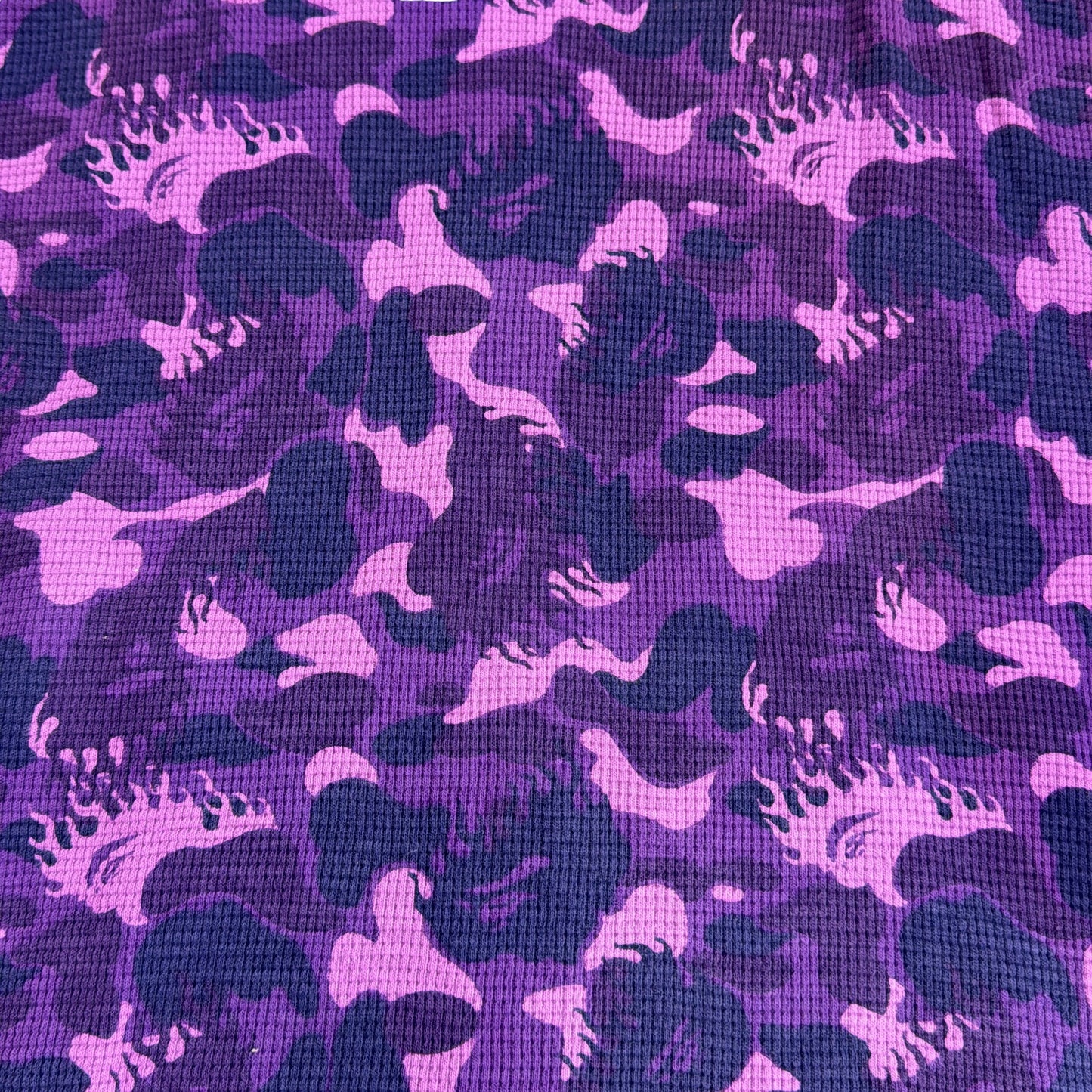 2008 Bape purple fire camo thermal hoodie (Medium)