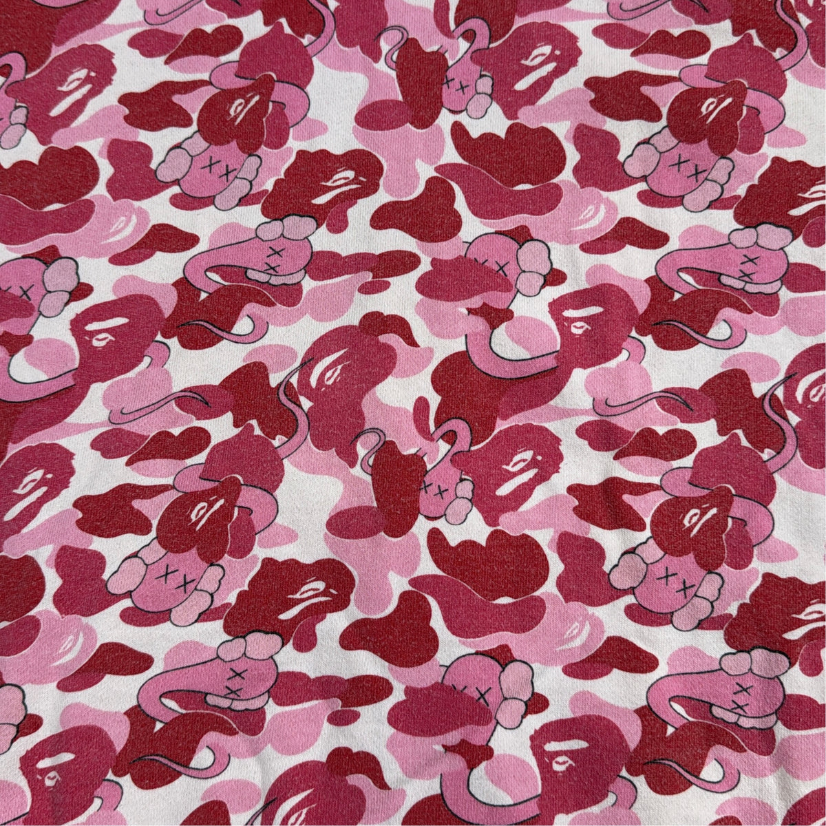 2001 Bape x kaws pink bendy hoodie (Medium)
