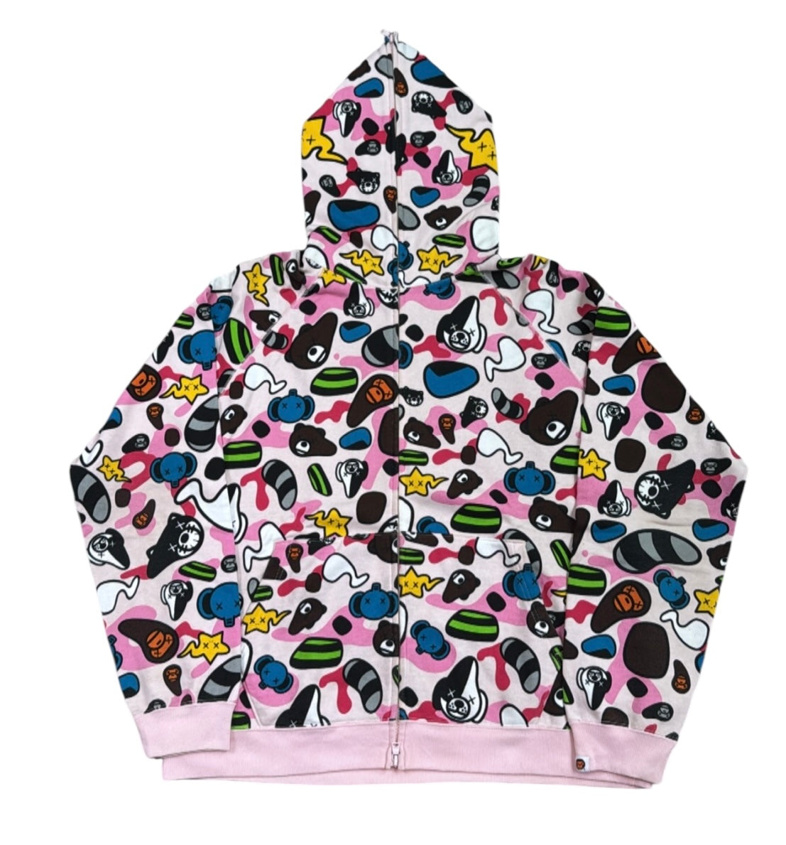 2005 Bape x kaws pink kingdom hoodie (Large)
