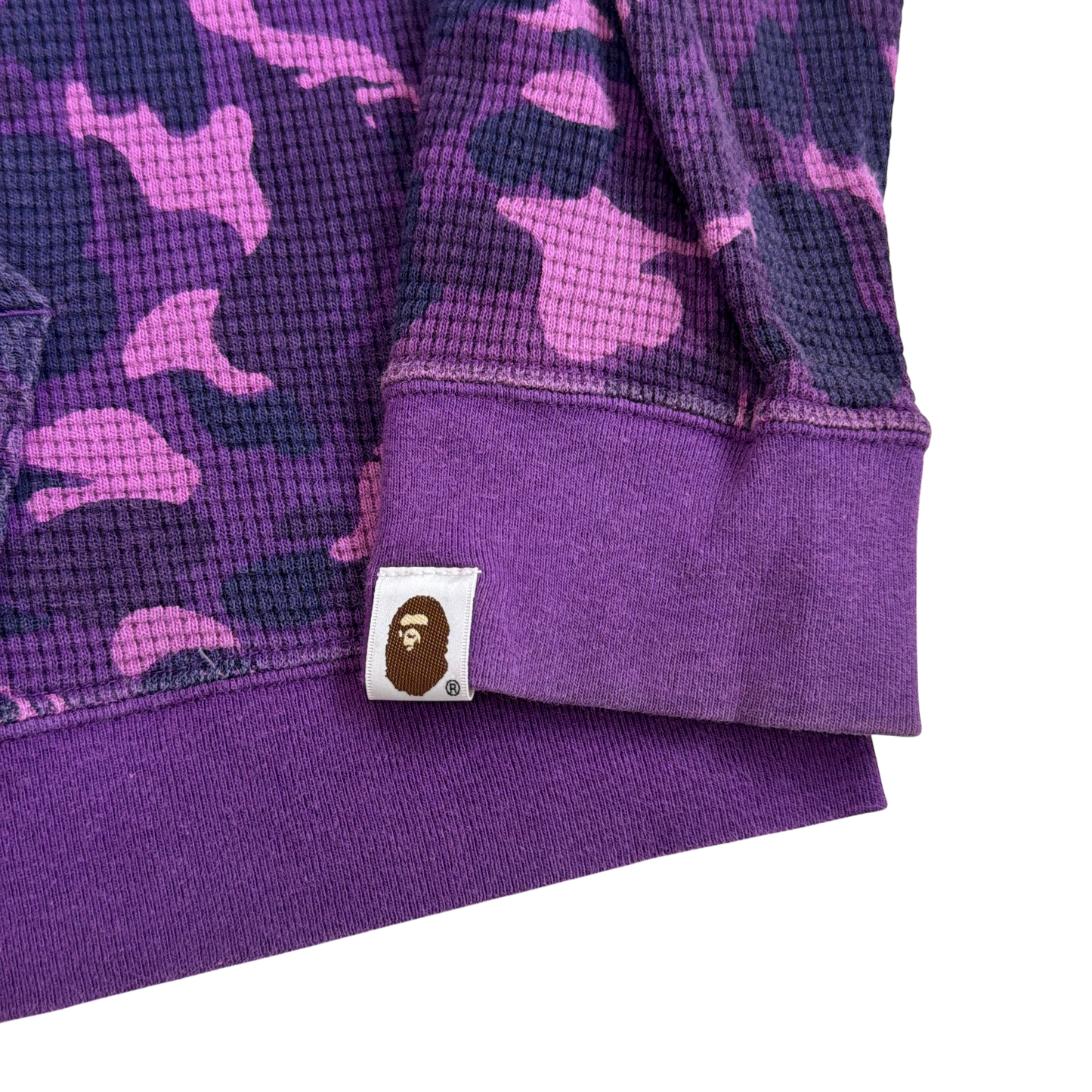2008 Bape purple fire camo thermal hoodie (Medium)