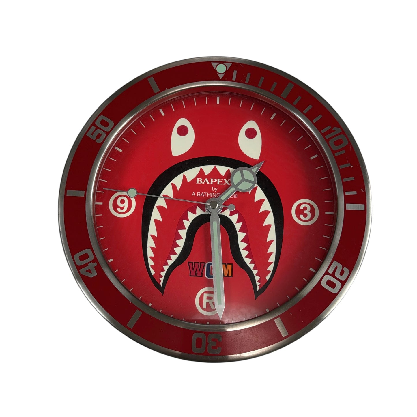 Bape red shark wall clock