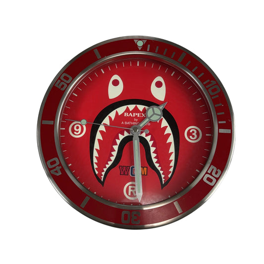 Bape red shark wall clock