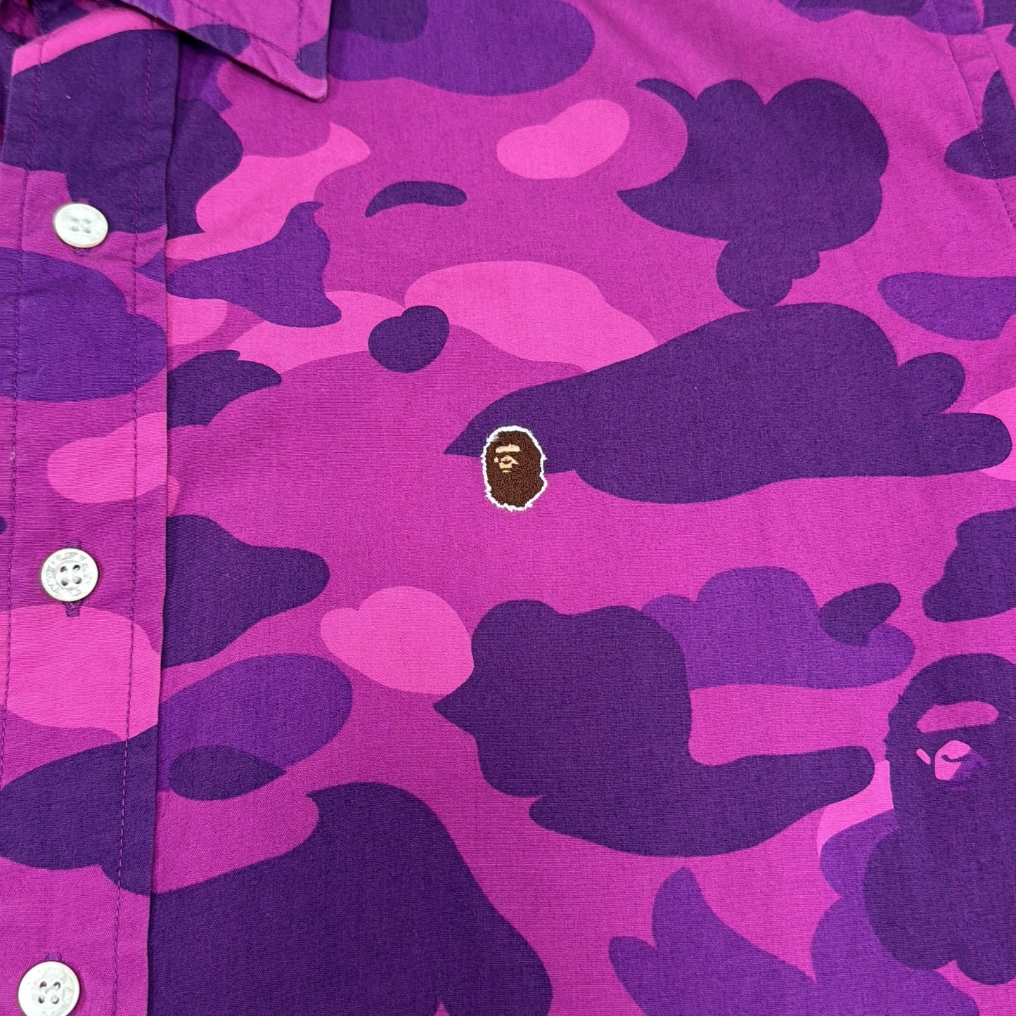 2002 Bape purple camo button up (Medium)