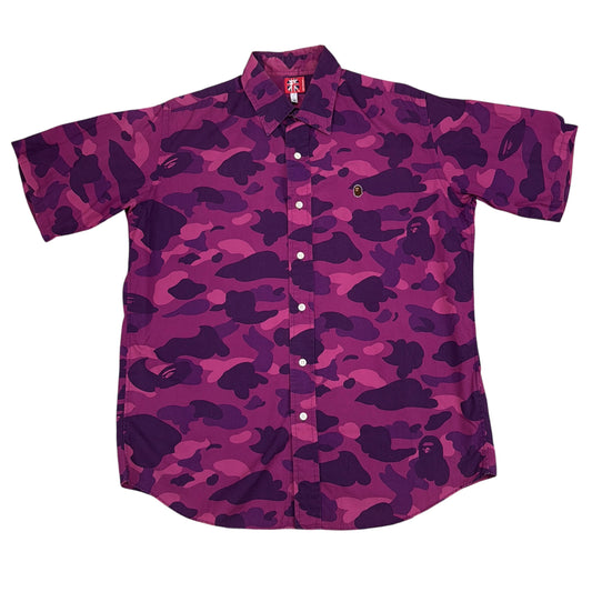 2002 Bape purple camo button up (Medium)