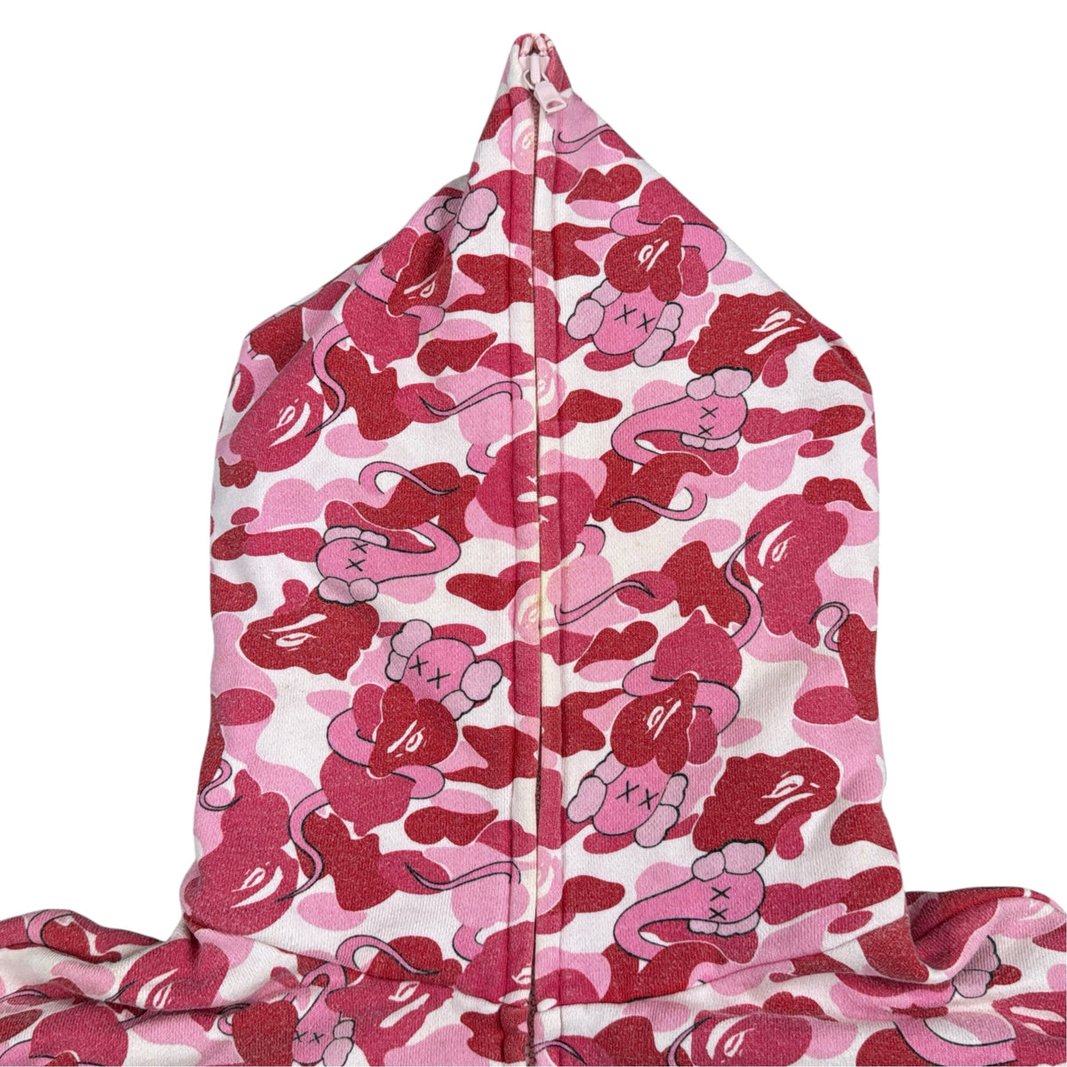 2001 Bape x kaws pink bendy hoodie (Medium)