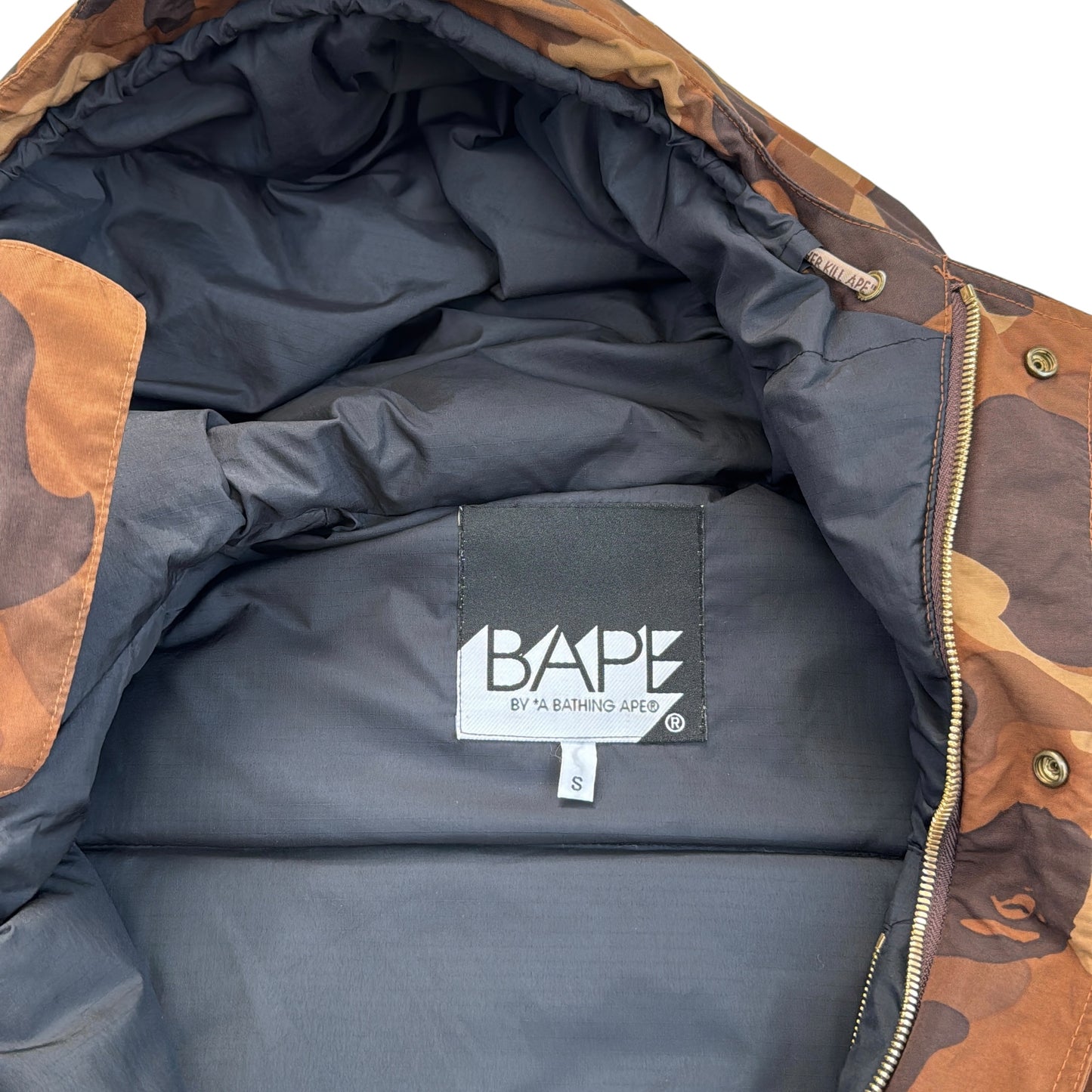 2006 Bape brown camo puffer jacket (Small)