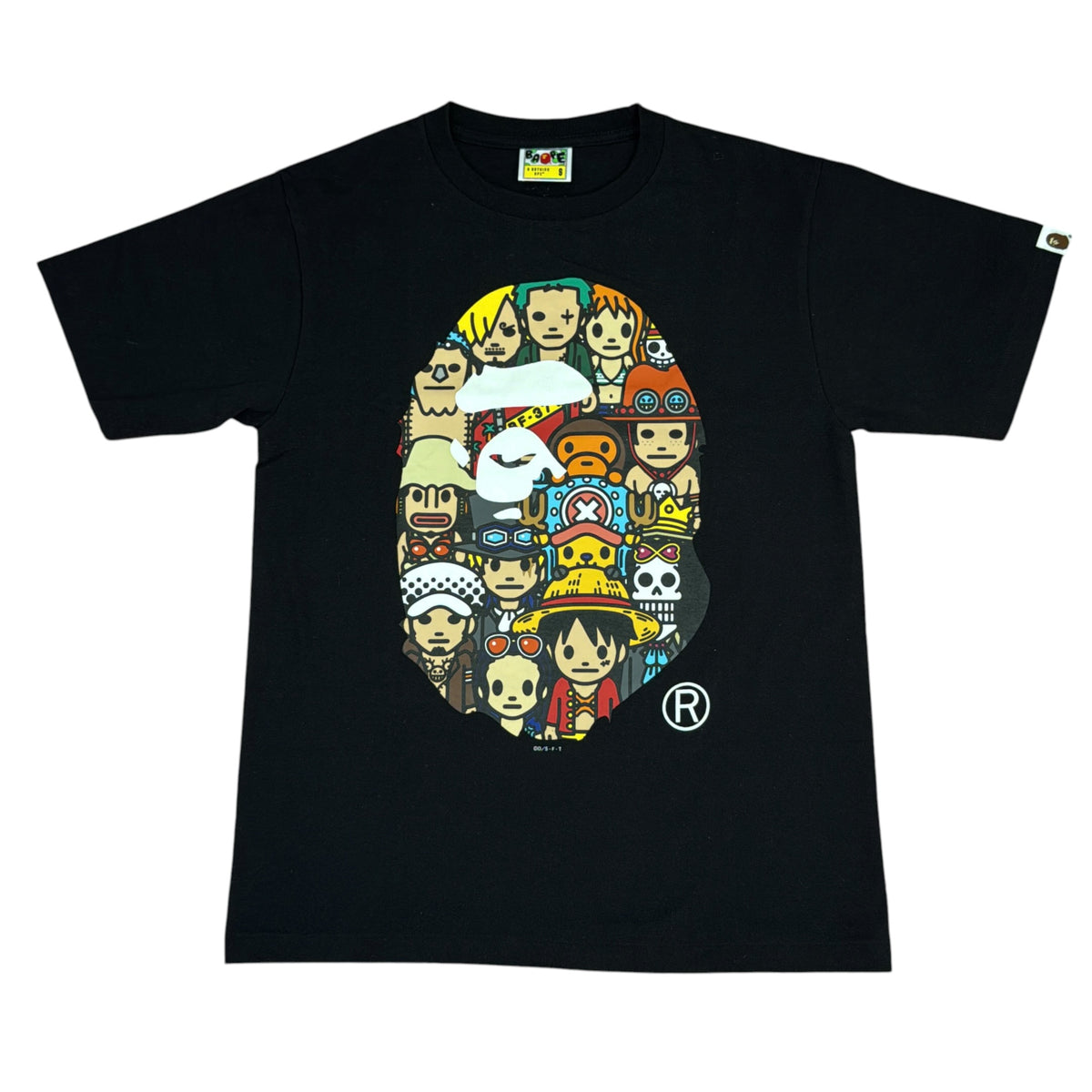 2017 Bape x one piece ape head character tee shirt (Small)