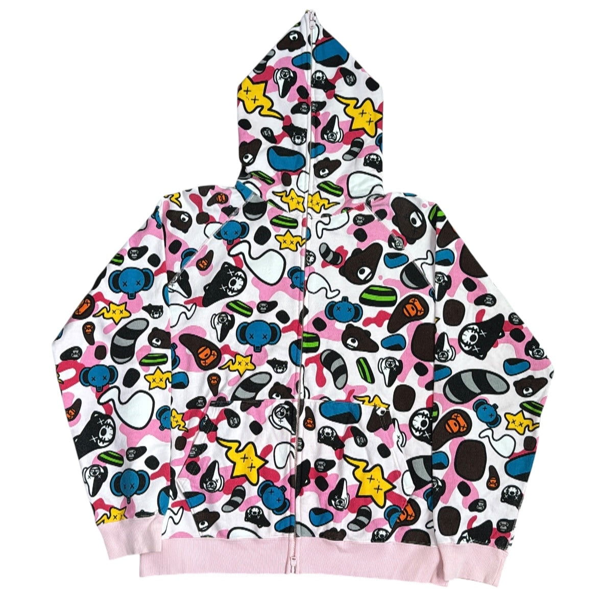2005 Bape x kaws pink kingdom hoodie (Medium)