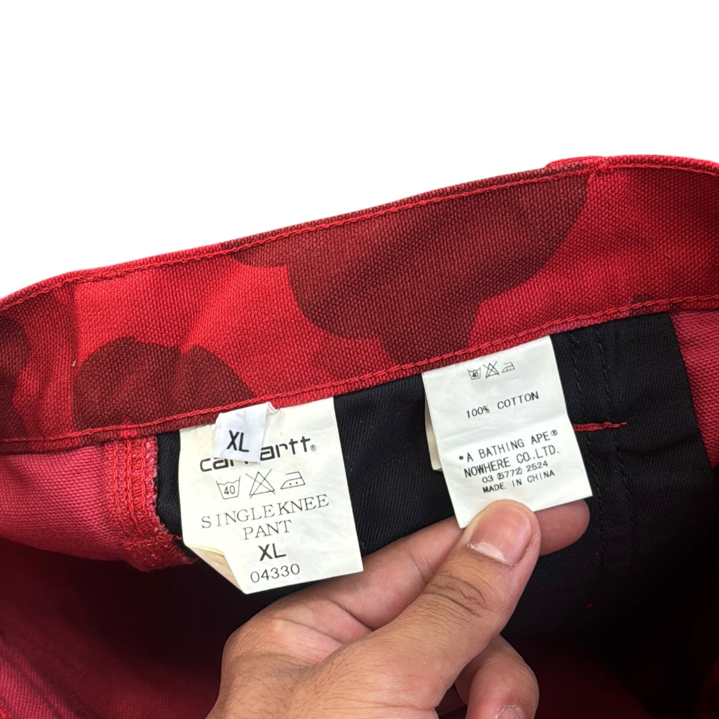 2005 Bape x Carhartt work pants (XL)