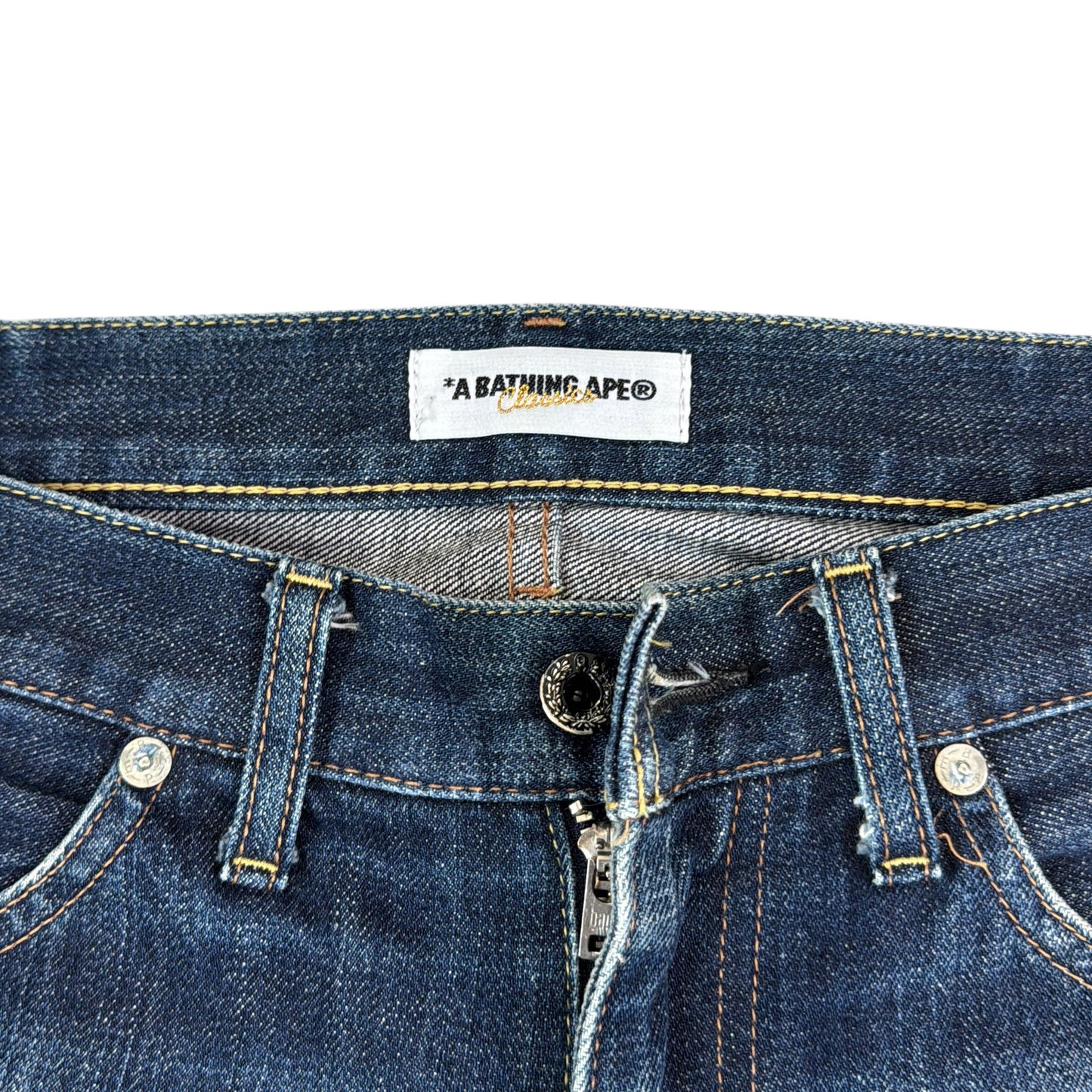 2009 Bape store Sendai spellout jeans (Medium)
