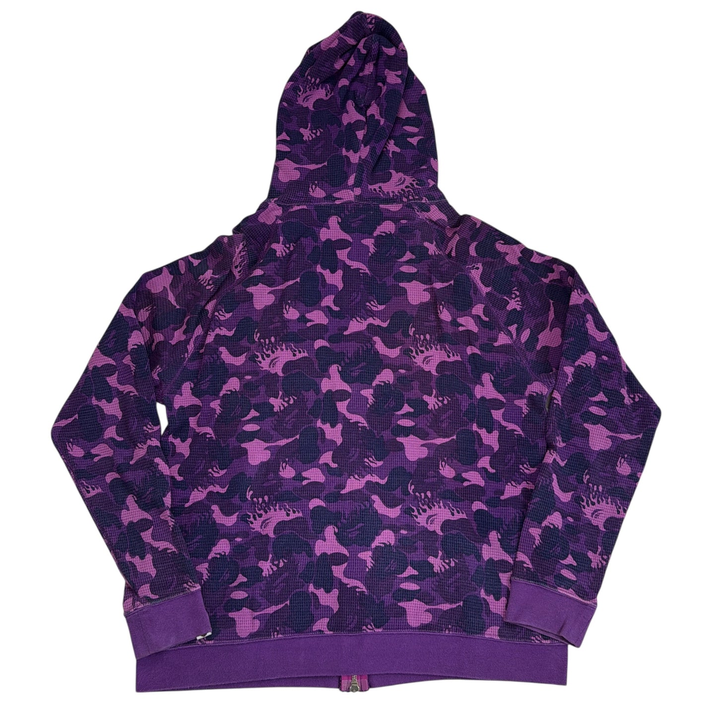 2008 Bape purple fire camo thermal hoodie (Medium)