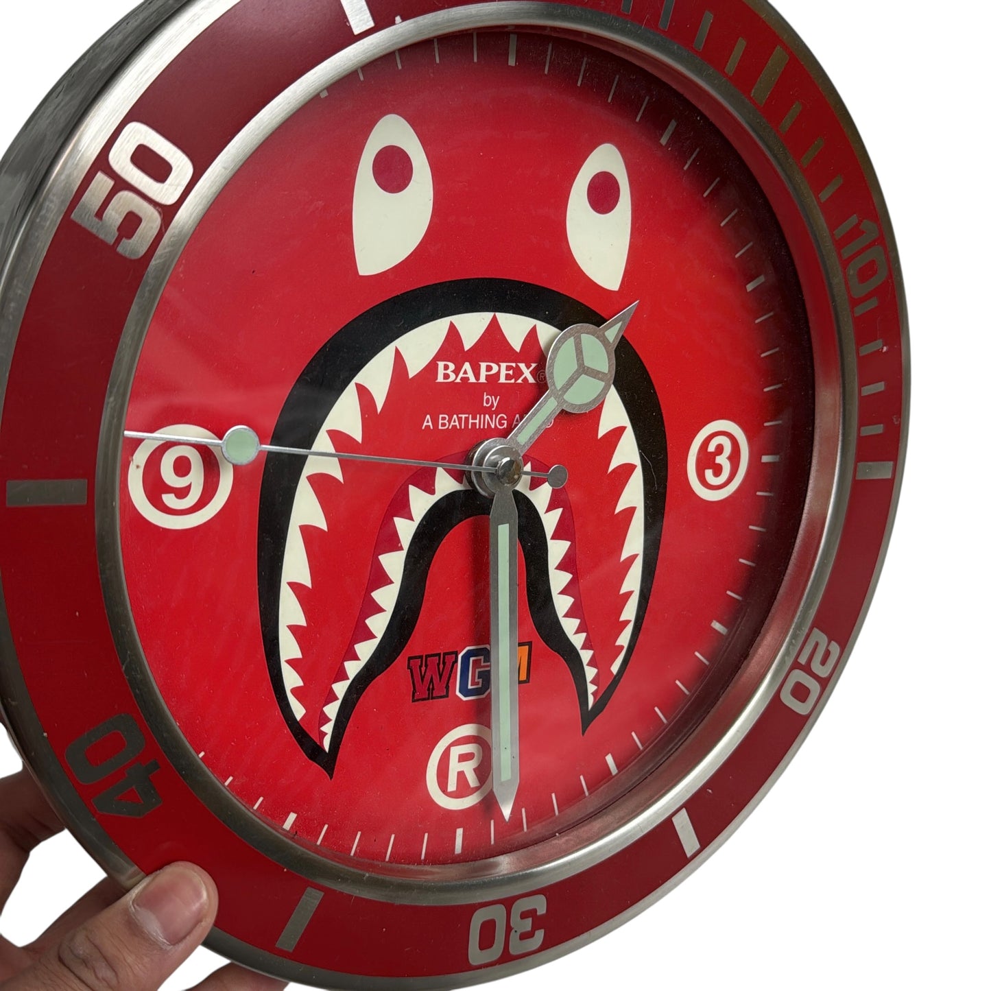 Bape red shark wall clock