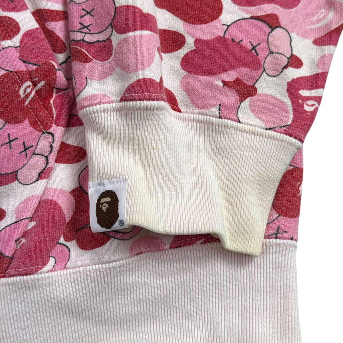 2001 Bape x kaws pink bendy hoodie (Medium)