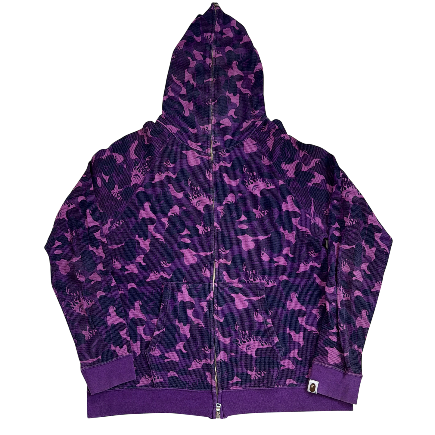 2008 Bape purple fire camo thermal hoodie (Medium)