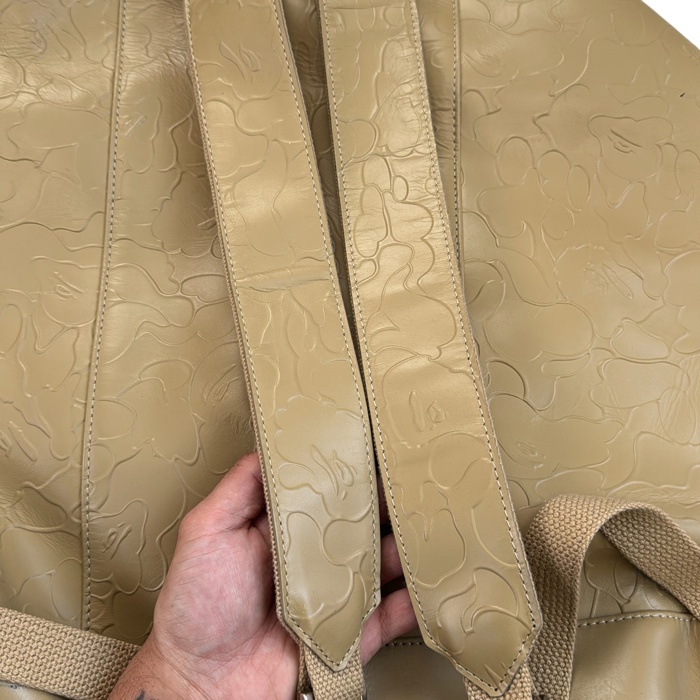 2005 Bape full leather camo backpack