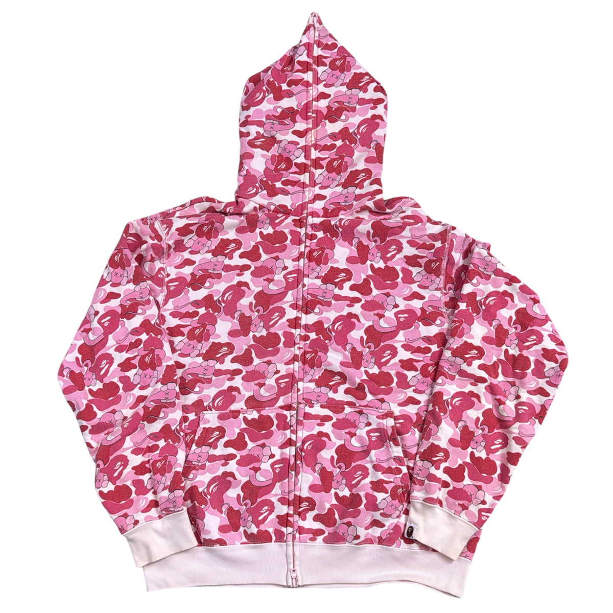 2001 Bape x kaws pink bendy hoodie (Medium)