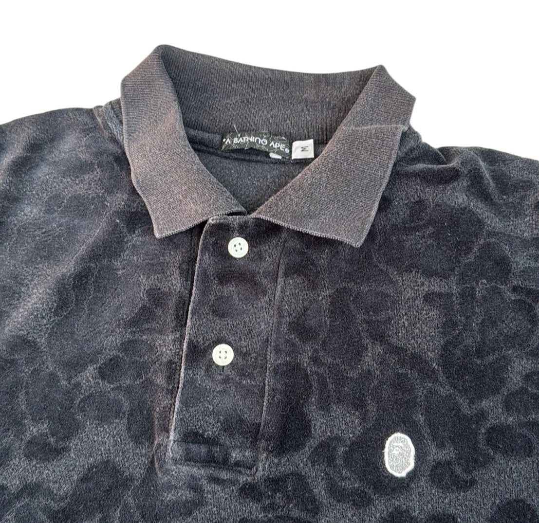 2007 Bape velour camo polo (Medium)